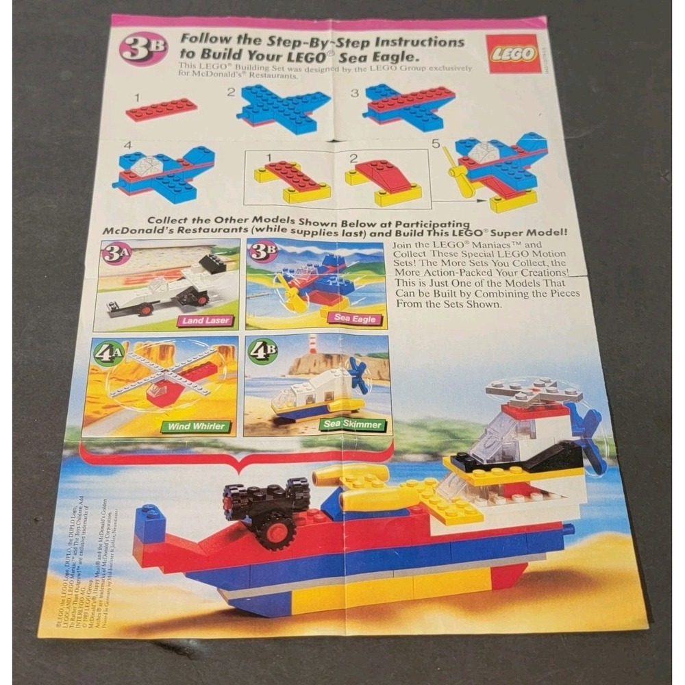 Vintage‎ LEGO McDonald's Promo 1642 Sea Eagle Instructions Sheet